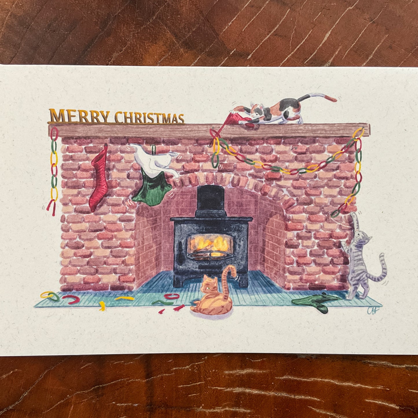 Chaotic Kitty Christmas Greeting Card