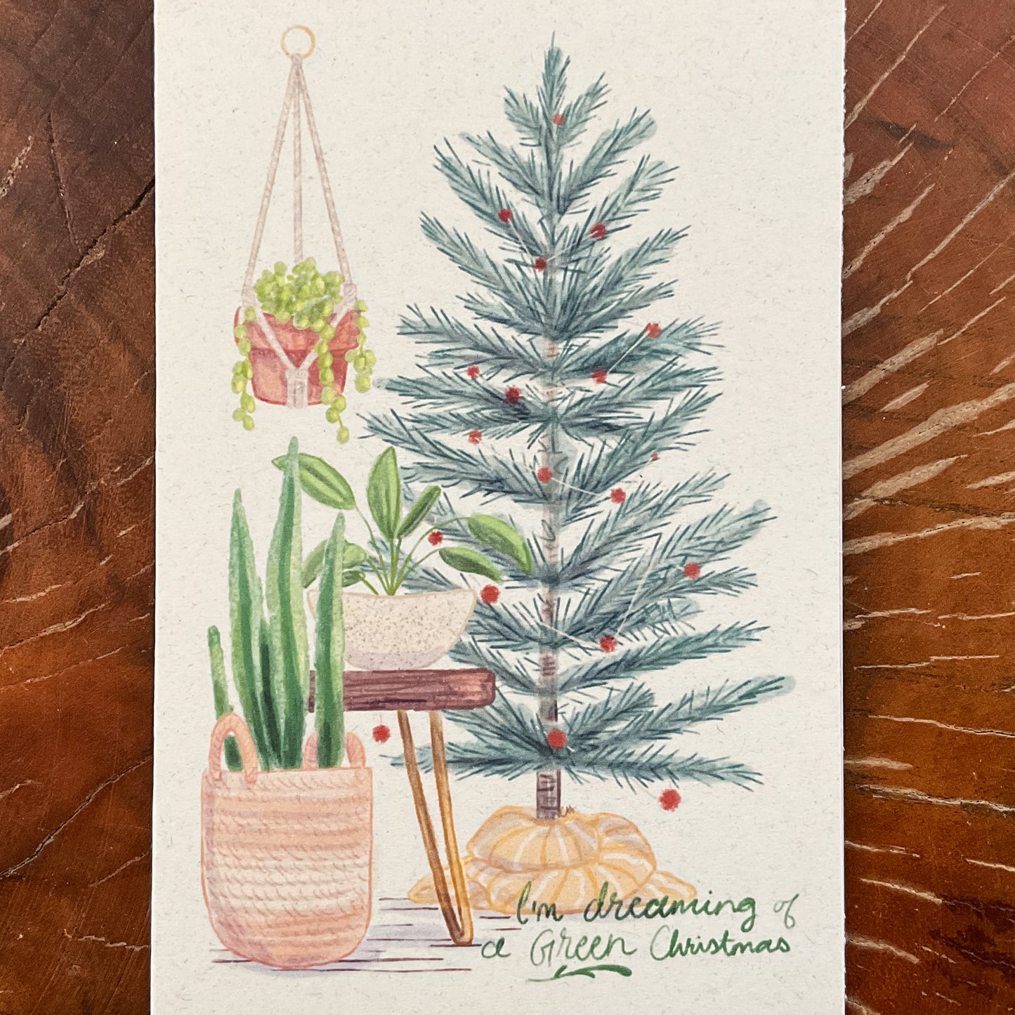 Green Christmas Greeting Card