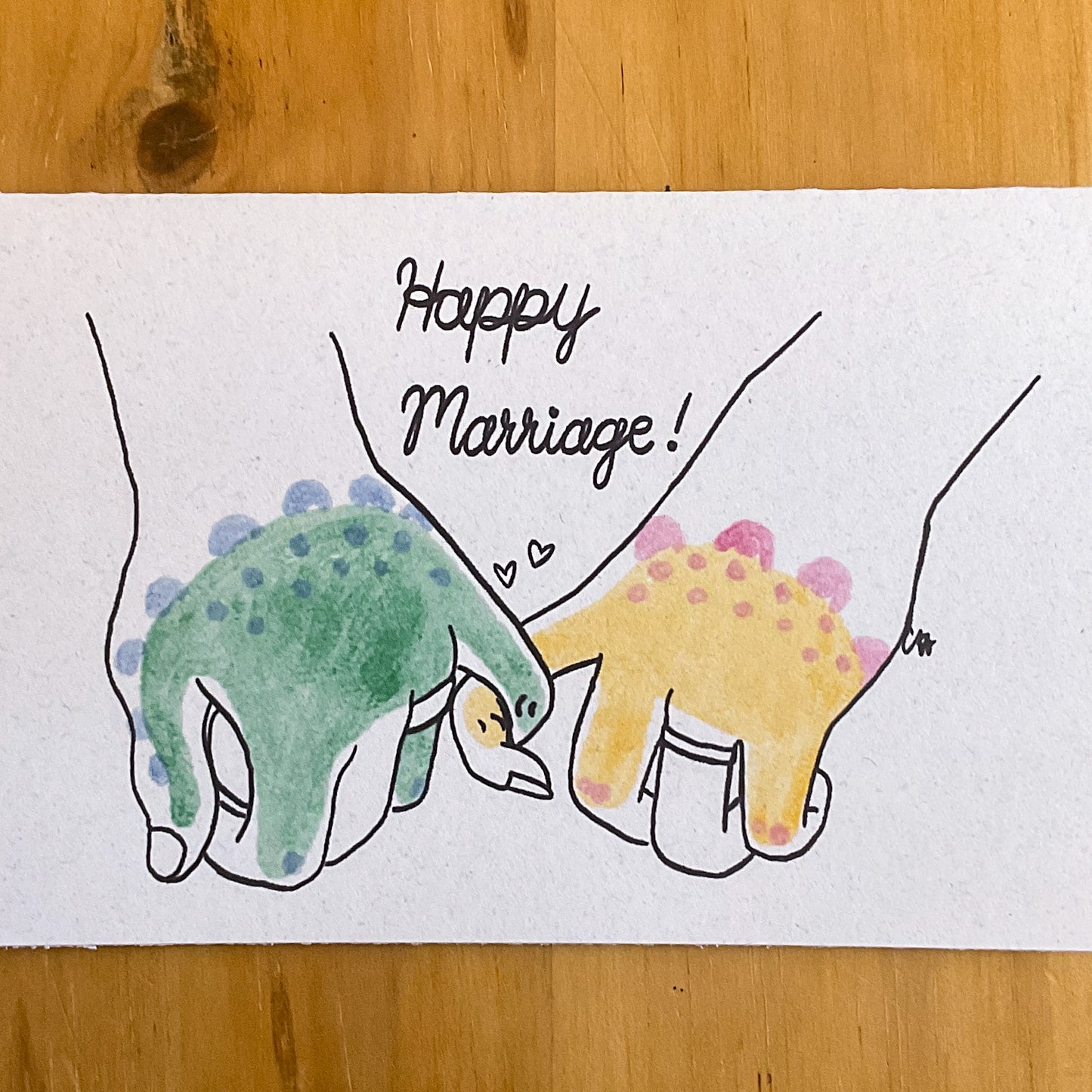 Happy Dino Marriage Greeting Card