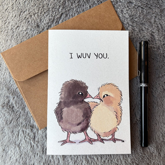 Wuv You Greeting Card