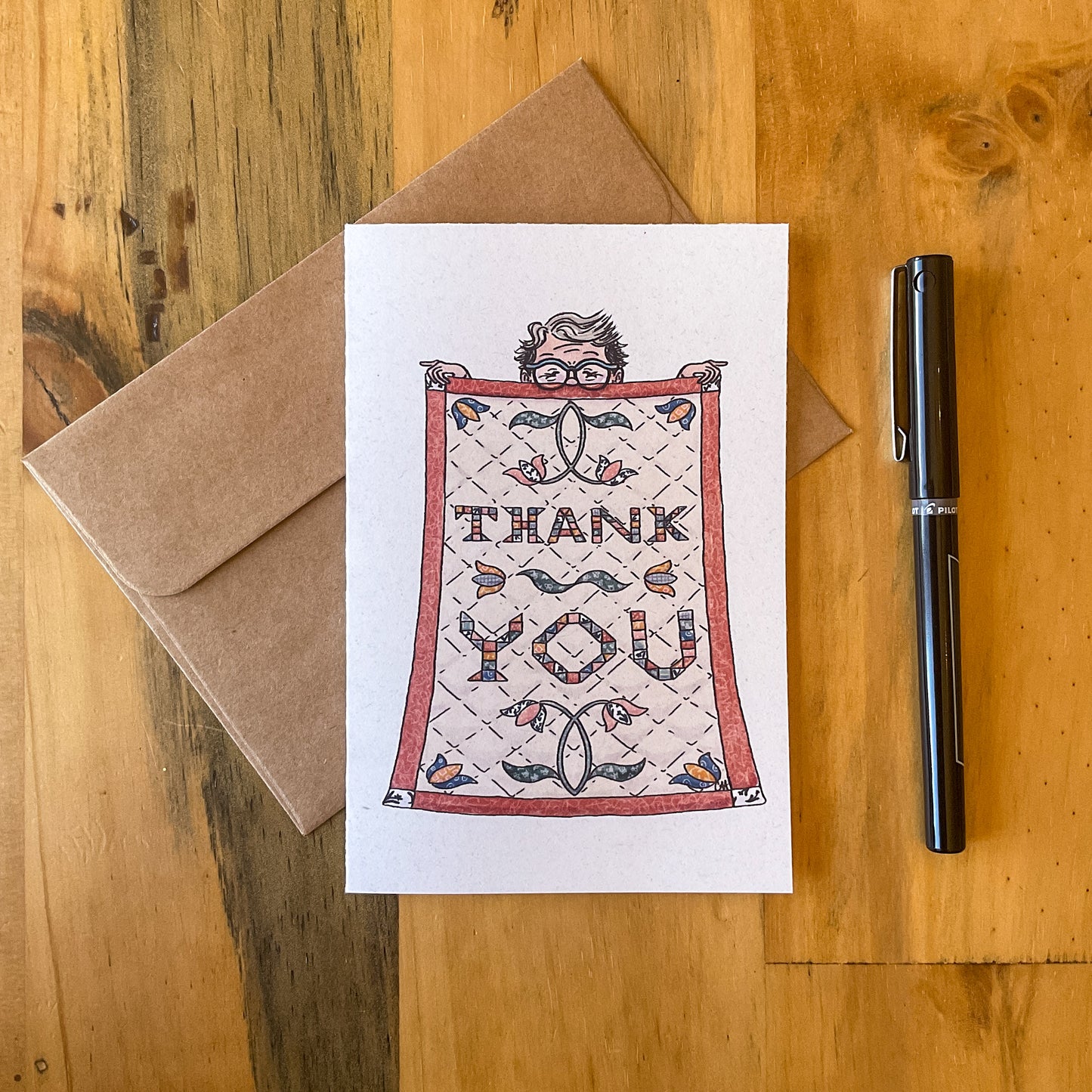 Big Quilt Thank You Greeting Card