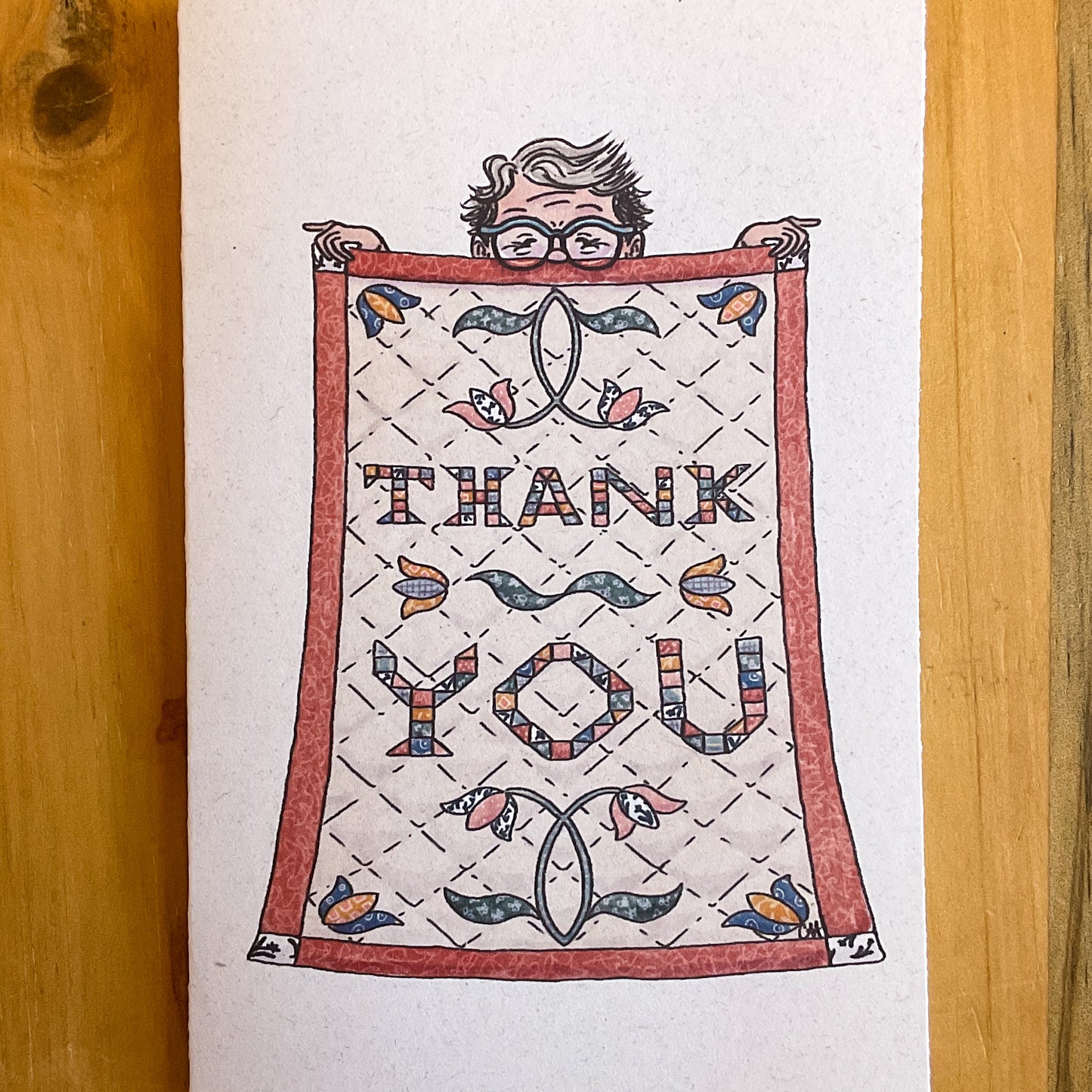 Big Quilt Thank You Greeting Card