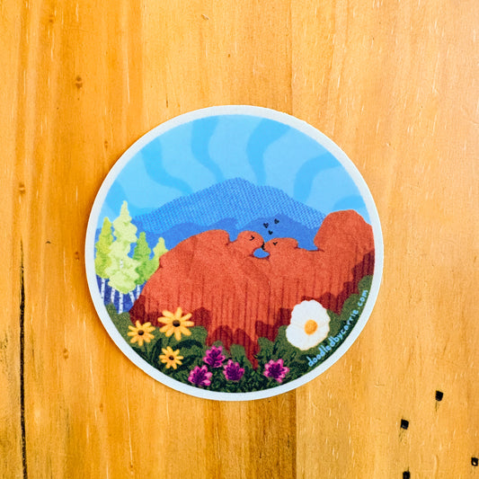 Kissing Camels Sticker