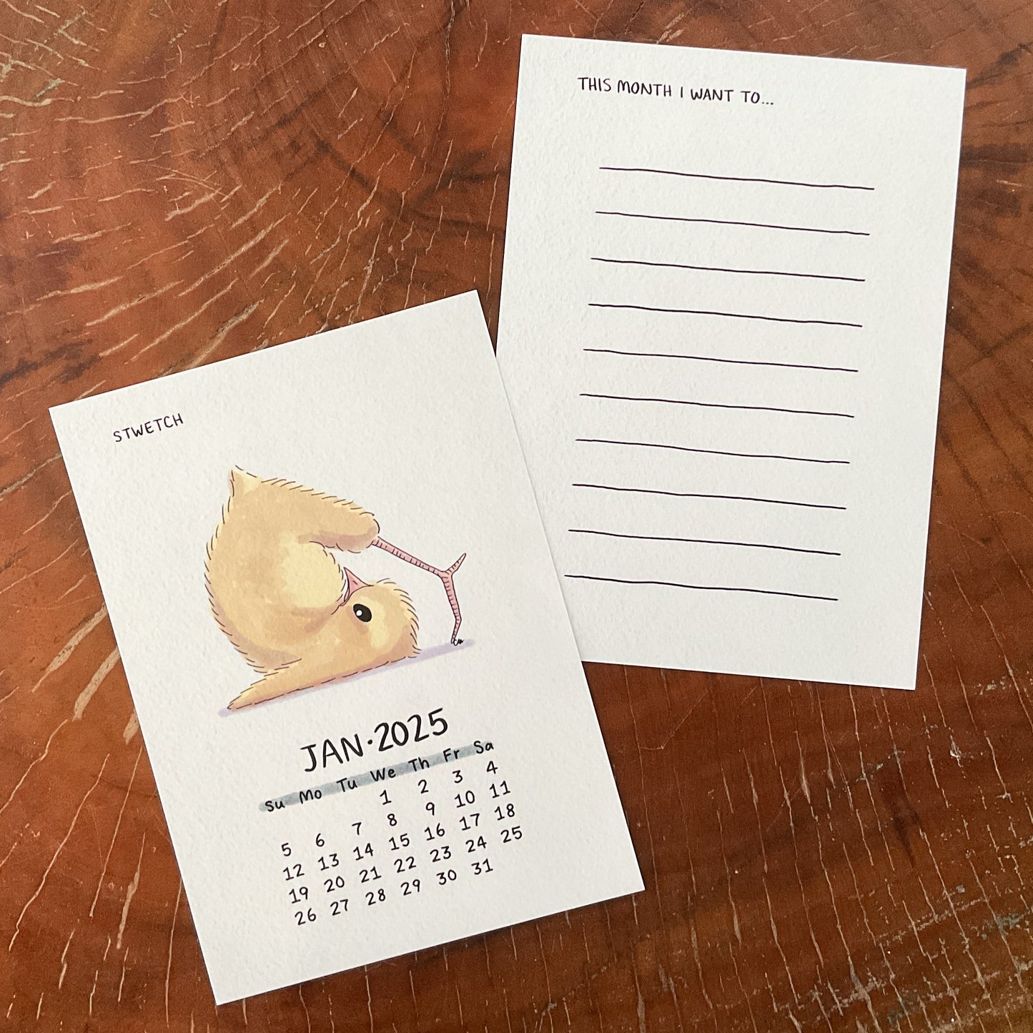 2025 Monthly Intentions Desk Calendar