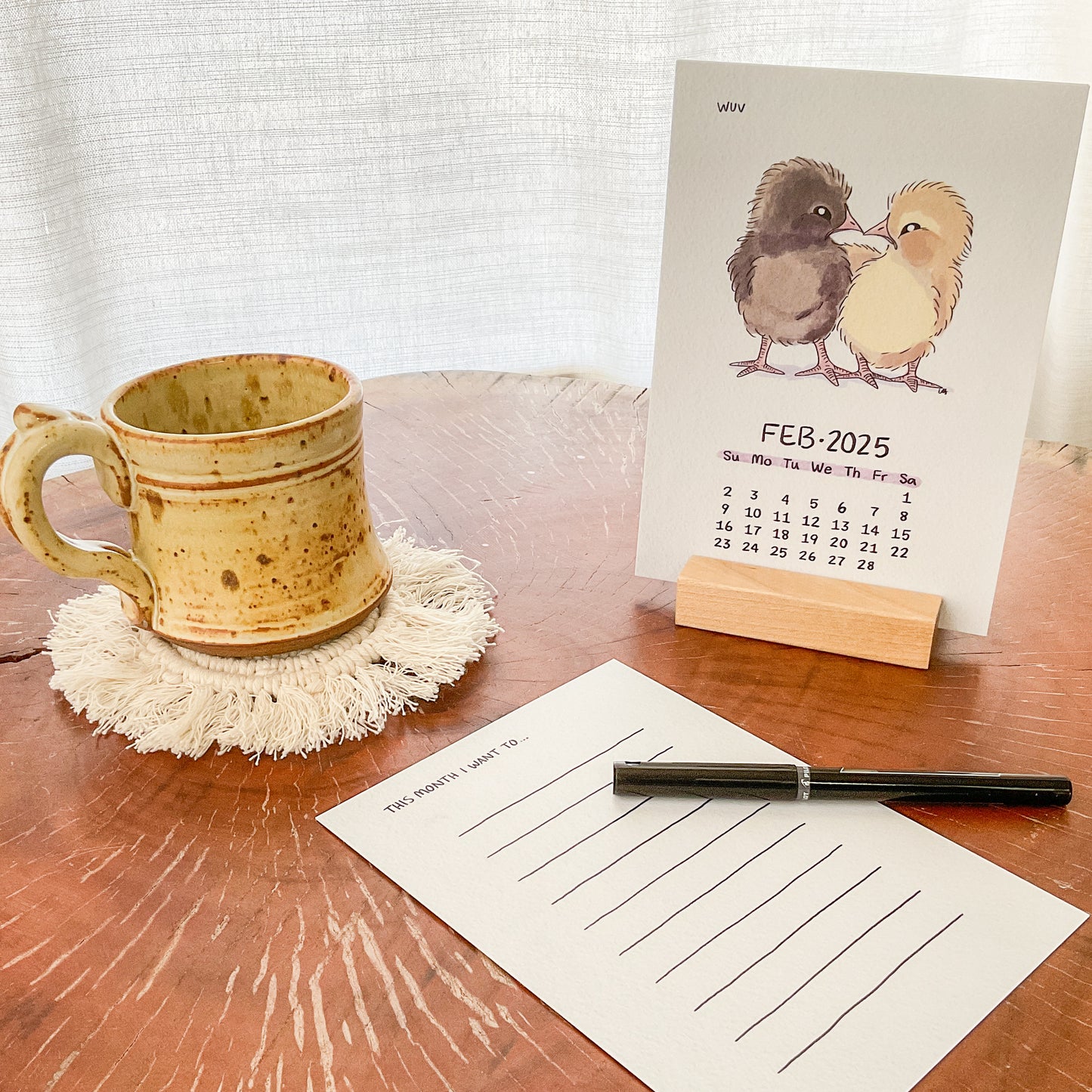 2025 Monthly Intentions Desk Calendar