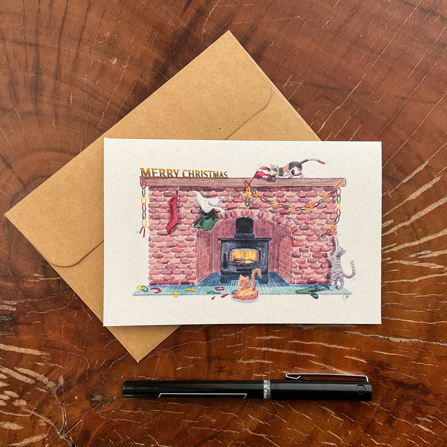 Chaotic Kitty Christmas Greeting Card