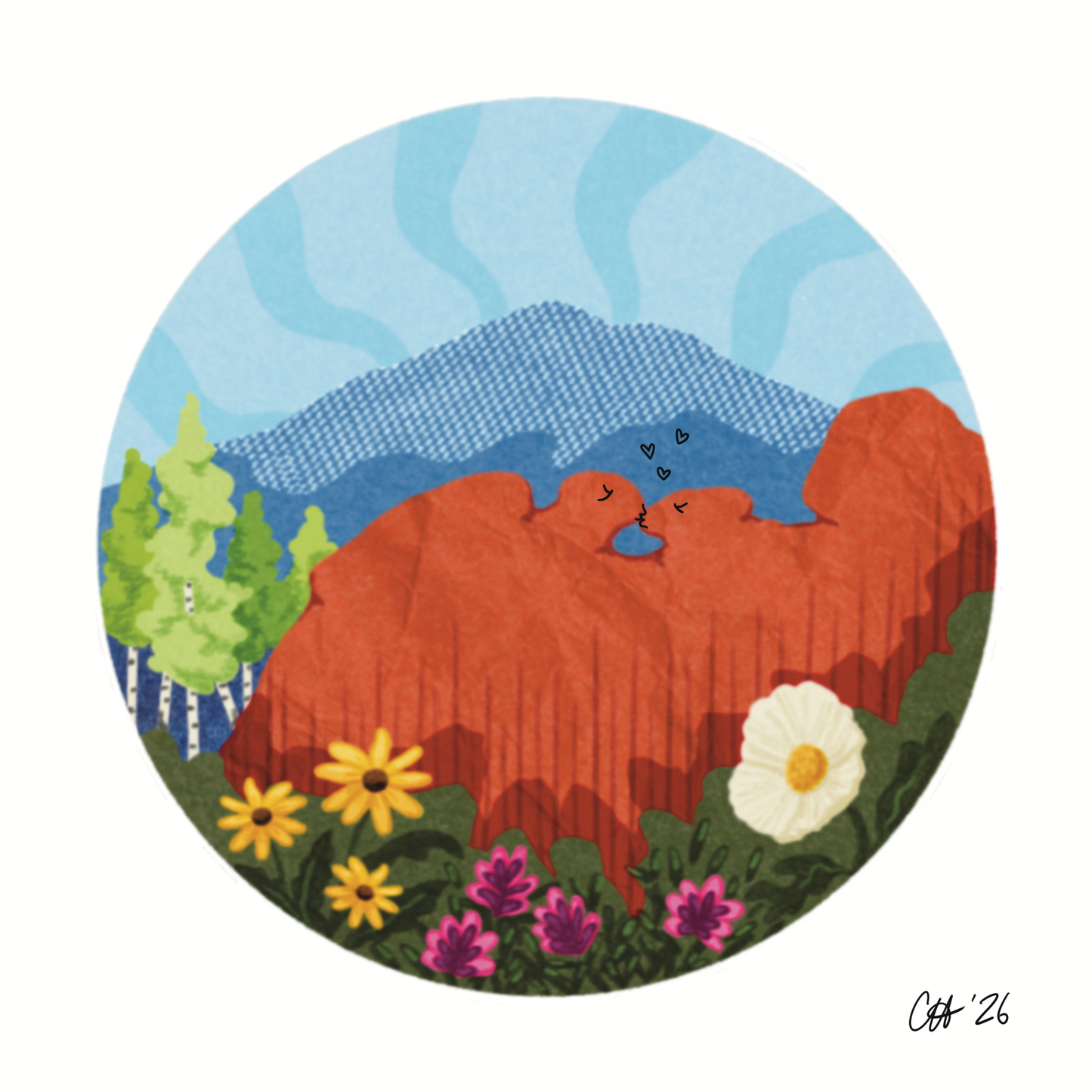 Kissing Camels Print