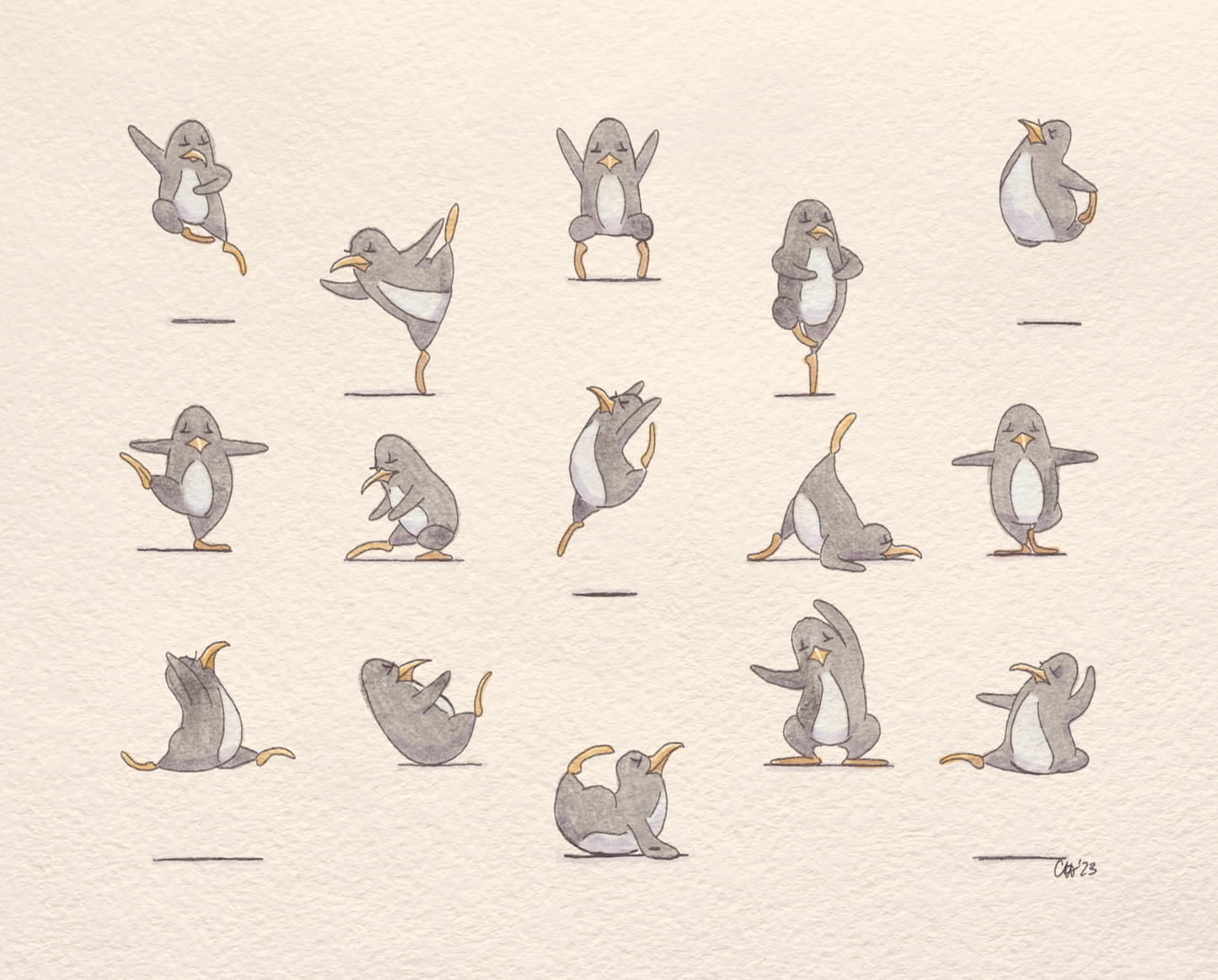 Penguin Ballet Print
